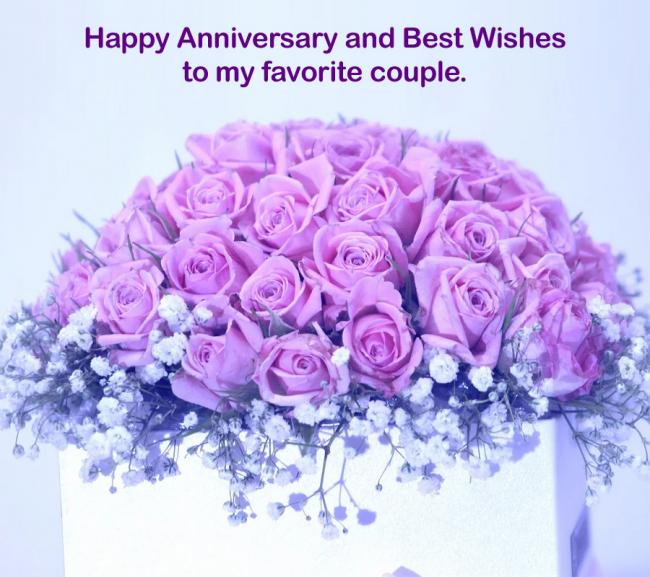 Happy Anniversary and best wishes to my favorite couple.