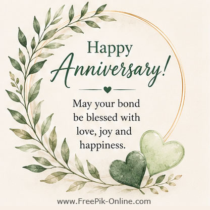 Happy Anniversary!
May your bond be blessed with love, joy, and happiness.