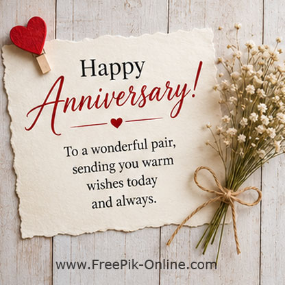 Happy Anniversary!
To a wonderful pair,
sending you warm wishes today and always.