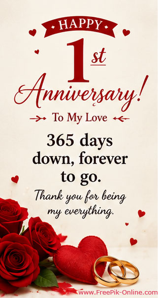 Happy 1st Anniversary! To my Love 
365 days down, forever to go. 
Thank you for being my everything.