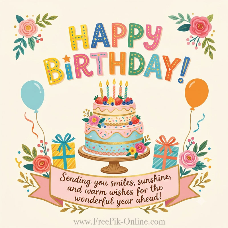 Happy Birthday! 
Sending you smiles, sunshine, 
and warm wishes for the wonderful year ahead!