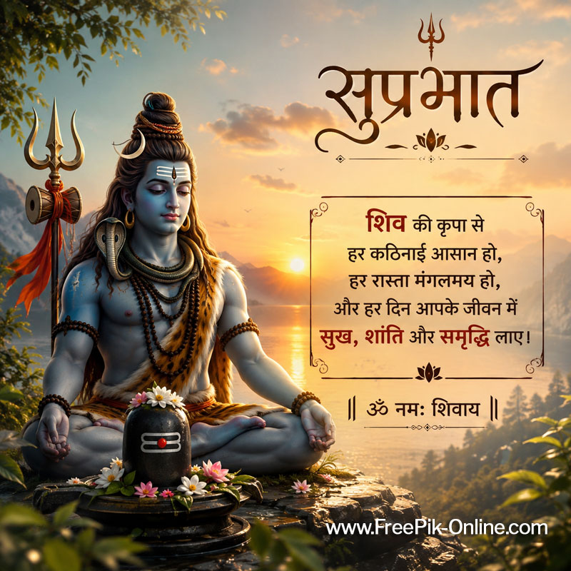 शिव की कृपा से,
हर कठिनाई आसान हो,
हर रास्ता मंगलमय हो,
और हर दिन आपके जीवन में सुख, शांति और समृद्धि लाए।